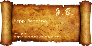 Hepp Bettina névjegykártya